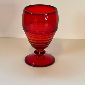 Paden City Penny Line Ruby Red 5.25” Low Water Goblet